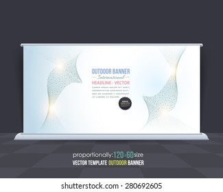 Abstract Modern Technology Symbols, Geometric Polygonal Trend Molecular Dots Array Concept Background Theme. Business Outdoor Banner, Poster Design, Vertical Advertising Vector 