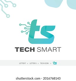Abstract modern technology T S Letter Logo Alphabet Design Template Vector. vector logo for business and company identity.