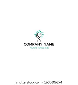 abstract modern technology tree logo