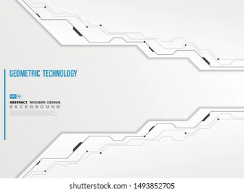 Abstract modern technology white template background of design. Use for presentation, tech, ad, artwork, headine design. illustration vector eps10