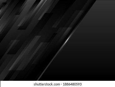 Abstrakte moderne Vorlage schwarz geometrische diagonale Streifen auf dunklem Hintergrund. Vektorgrafik