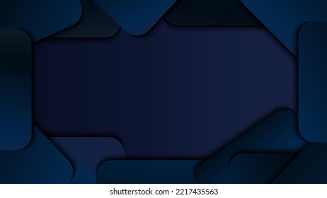 Abstract modern template blue geometric rounded squares on blue background. Vector graphic illustration.