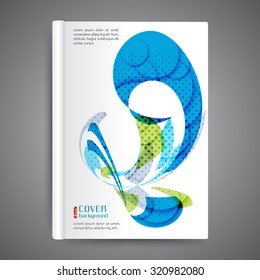 Abstract modern template book cover with abstract lines and waves