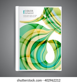 Abstract modern template book cover with abstract lines and waves
