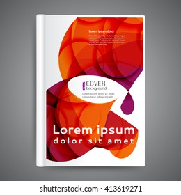 Abstract modern template book cover with abstract lines and waves