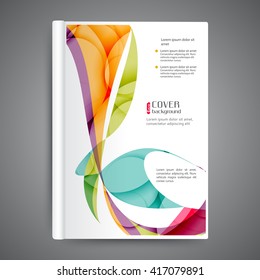 Abstract modern template book cover with abstract lines and waves