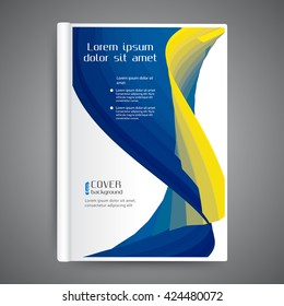 Abstract modern template book cover with abstract lines and waves