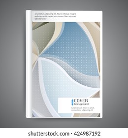 Abstract modern template book cover with abstract lines and waves