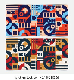 Abstract modern template with graphic geometric shapes elements. Vector illustration. 