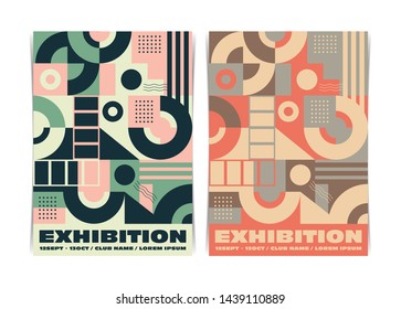 Abstract modern template with graphic geometric shapes elements. Vector illustration.