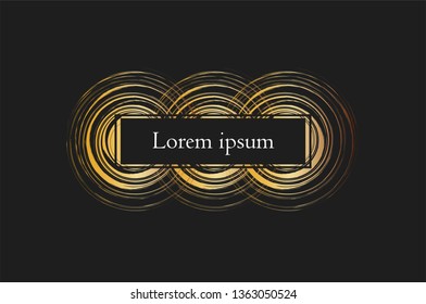 Abstract modern template for  presentation. Gold label for text. 