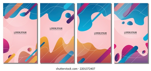 Abstract modern template set background. Vector illustration.