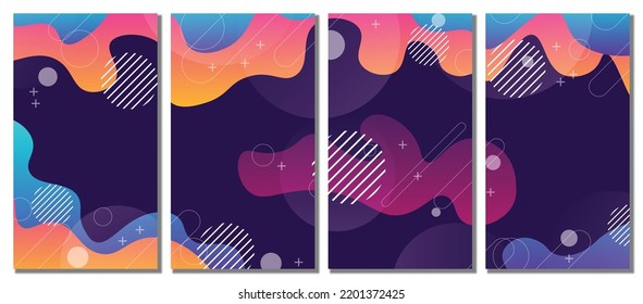 Abstract modern template set background. Vector illustration.