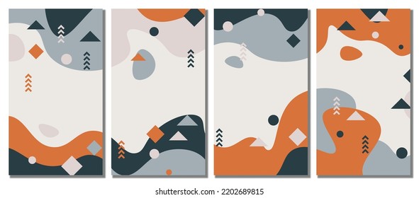 Abstract modern template set background. Vector illustration.