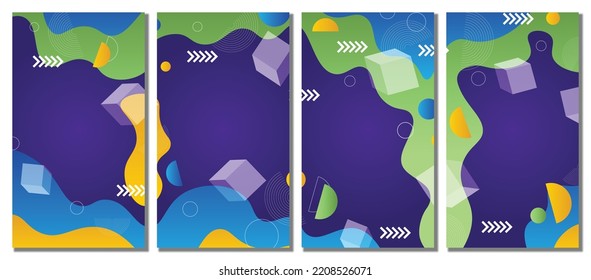 Abstract modern template set background. Vector illustration.