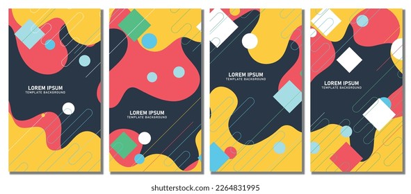 Abstract modern template set background. Vector illustration.