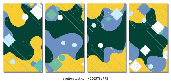Abstract modern template set background. Vector illustration.