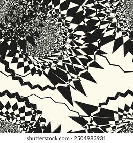 Abstract modern textured background shapes. Zigzag motif. Seamless pattern.