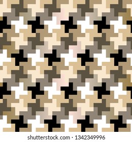 Abstract Modern Textured Hounds tooth Checked Motif. Seamless Pattern