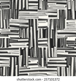 Reseña de parches modernos y texturados. Patrón sin problemas. Vector.