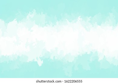 Abstract modern textured vector background, horizontal format. Digitally generated contemporary wallpaper. Light  aqua blue pastel backdrop.