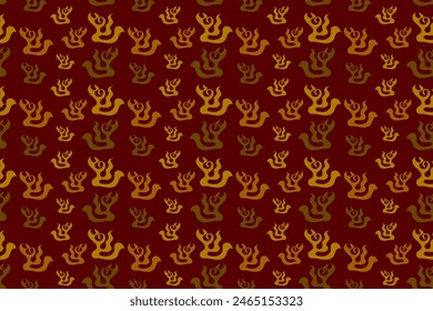 Abstractas moderno tailandés nubes de oro patrón de textura de fondo. Sin costuras. Mosaico. Fondo de pantalla. Ilustración. Antiguas. asiático
