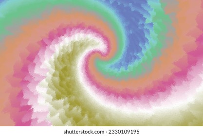 Abstract modern Tie Dye pattern. Abstract psychedelic festive texture. Rainbow spiral Tie Dye swirl. Print for fabric, textile, wallpaper.