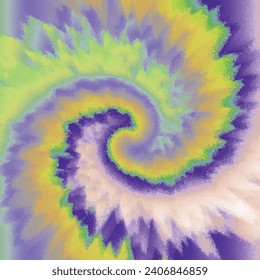 Resumen del diseño moderno del tinte de la cola. Resumen de textura festiva psicodélica. Giro de centeno de espiral arcoiris. Imprimir para tela, textil, papel pintado.