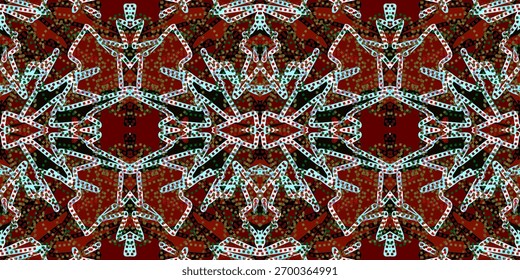 Fundo moderno abstrato da telha. padrão perfeito. 

Maroon e Textura Repetitiva Pontilhada Branca e Negrito. Papel de parede simétrico Line-art. Impressão têxtil abstrata tecida digital