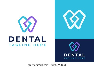 Resumen Plantilla de promoción de marca de diseño de logotipo de conexión digital a Internet para dientes modernos