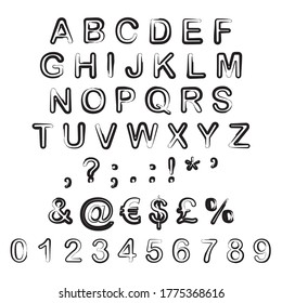 Abstract modern transparent alphabet fonts and numbers. Typography fonts uppercase. Vector illustration