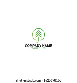 abstract and modern tree and mountain logo 
