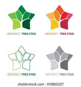 Abstraktes, modernes Design mit Baumstern. Vektorgrafik, Logo-Vorlage-Design