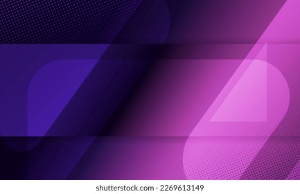 Abstrakter, moderner Farbverlauf-Hintergrund mit geometrischen Formen von Halbton. Tief violette und rosafarbene Farben Farbverlauf-abstrakter Hintergrund. Vektorgrafik