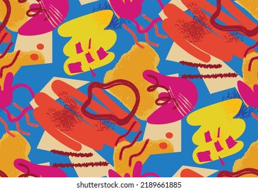 Abstract Modern Trendy Doodle Seamless Pattern Background Stock Vector Illustration