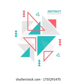Abstract modern triangle geometric template on white background. Element design. Vector illustration.
