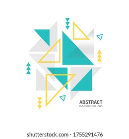 Resumen de la plantilla geométrica del triángulo moderno sobre fondo blanco. Diseño de elementos. Ilustración vectorial.
