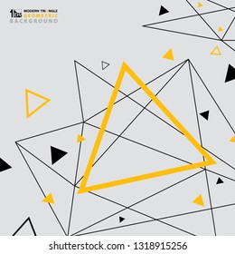Abstract modern triangle pattern design of futuristic background yellow black. You can use for ad, poster, artwork element, brochure, cover design. vector eps10