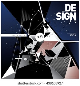 Abstract modern triangles background pattern illustration. Space layout and design template. Composition of pattern design.