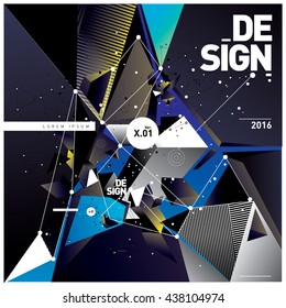 Abstract modern triangles background pattern illustration. Space layout and design template. Composition of pattern design.
