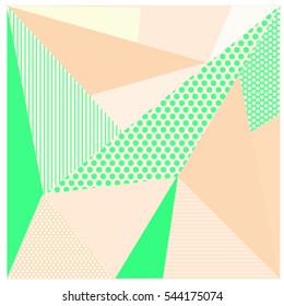 Abstract modern triangles background pattern illustration. Space layout and design template. Composition of pattern with Memphis colors and style.