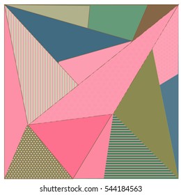 Abstract modern triangles background pattern illustration. Space layout and design template. Composition of pattern with Memphis colors and style.