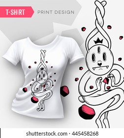 Abstract modern t-shirt print design. Vector illustration.