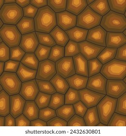 Abstract modern turtle shell seamless pattern. Animals trendy background. Brown tortoise decorative vector illustration for print, fabric, textile. Modern ornament of stylized skin.