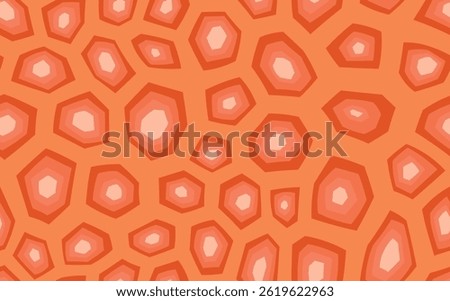 Abstract modern turtle shell seamless pattern. Animals trendy background. Orange decorative vector illustration for print, fabric, textile. Modern ornament of stylized skin.
