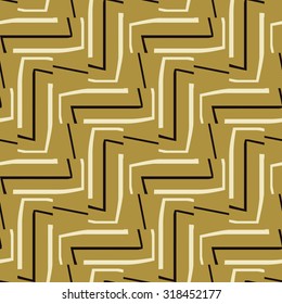 Abstract modern twisted dashed zigzag. Seamless pattern.