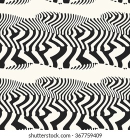 Abstract modern twisted landscape motif. Seamless pattern.