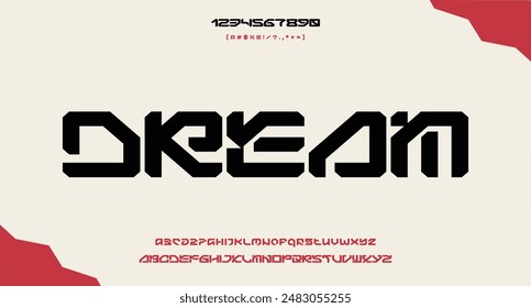 Abstract modern urban alphabet fonts Typography sport simple technology fashion digital