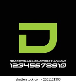 Abstract modern urban alphabet letters. Sports typography, technology, fashion, digital, future creative logo font. vector illustration of Alphabet with numbers. typography.