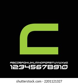 Abstract modern urban alphabet letters. Sports typography, technology, fashion, digital, future creative logo font. vector illustration of Alphabet with numbers. typography.
